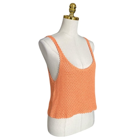 Wilfred Aritzia Carraway Orange Knit Women's Tank Top Size M - Picture 3 of 9